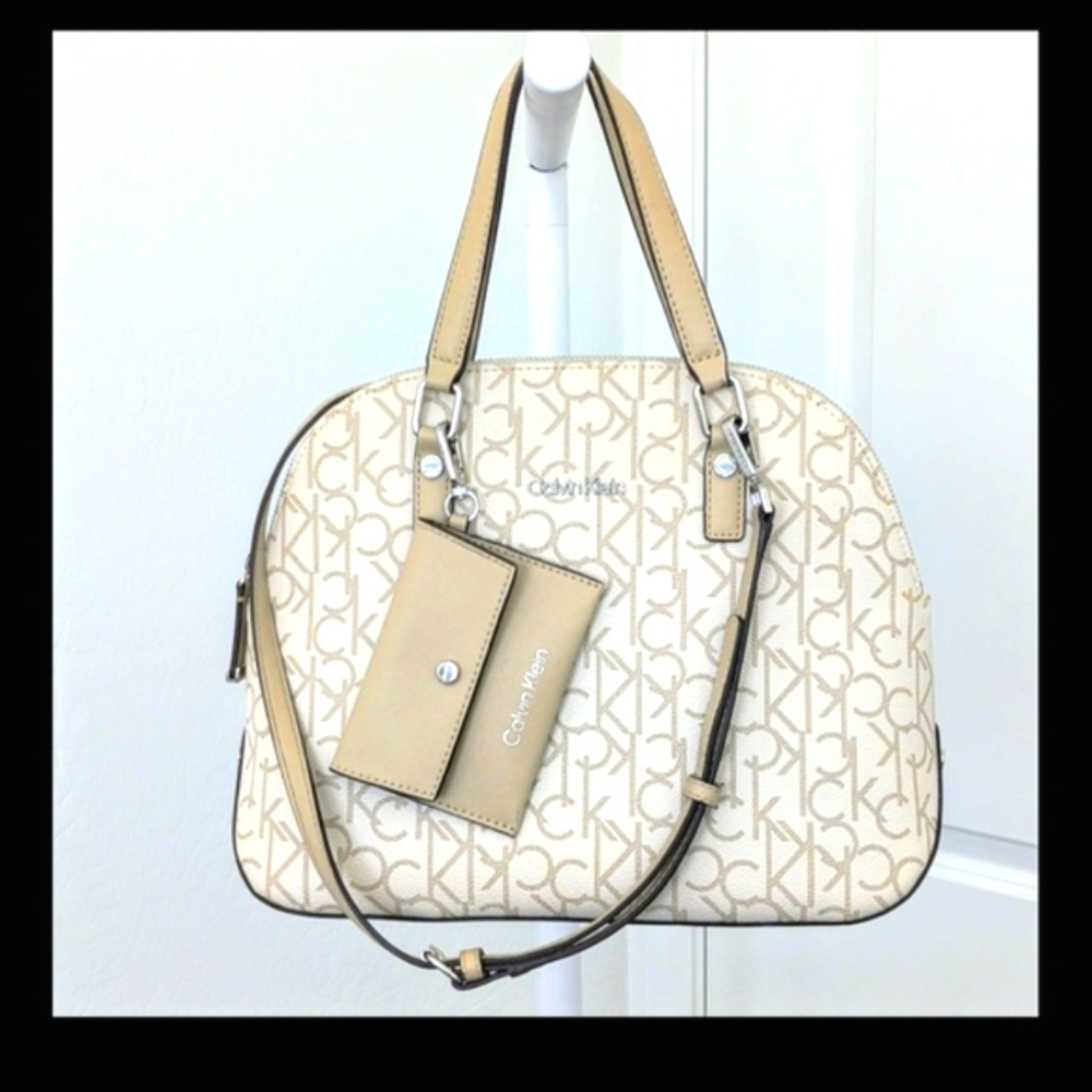 Calvin Klein Beige Monogram Women's Bag